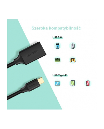 Adapter UGREEN 30702 (USB 30 typu C - USB 20 ; 0 15m; kolor biały)