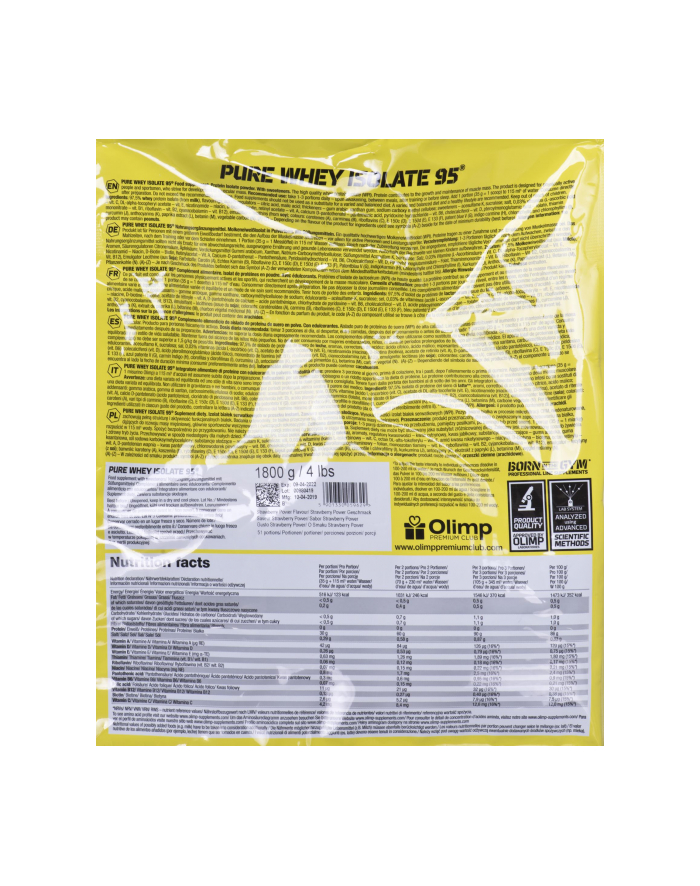 Olimp Pure Whey Isolate 95 Bag (1 8kg truskawka) główny