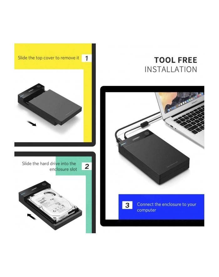 Obudowa na dysk UGREEN 50422 (35 ; USB 30; Tworzywo sztuczne ABS; kolor czarny) główny