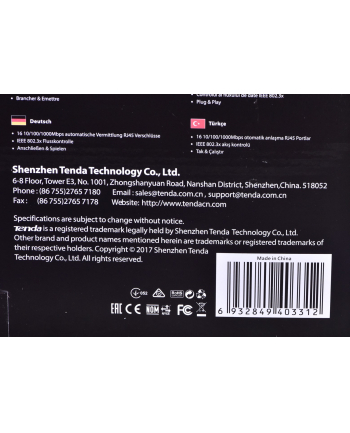 Switch Tenda TEG1016D (16x 10/100/1000Mbps)