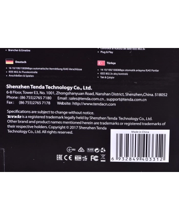 Switch Tenda TEG1016D (16x 10/100/1000Mbps)