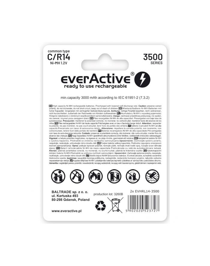 Zestaw akumulatorków everActive EVHRL14-3500 (3500mAh ; Ni-MH) główny