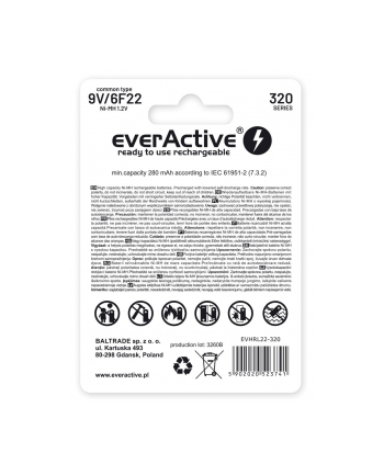 Zestaw akumulatorków everActive EVHRL22-320 (320 mah ; Ni-MH)
