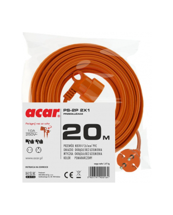 Przedłużacz HSK DATA M01807 (20m; kolor pomarańczowy)