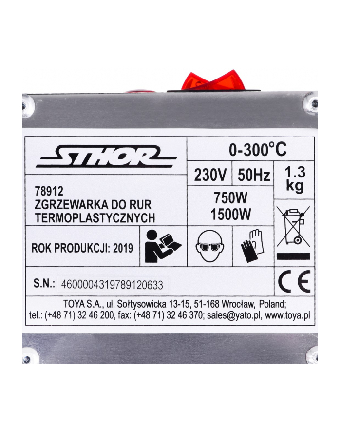 Zgrzewarka do rur STHOR 78912 Termoplast 1500W główny