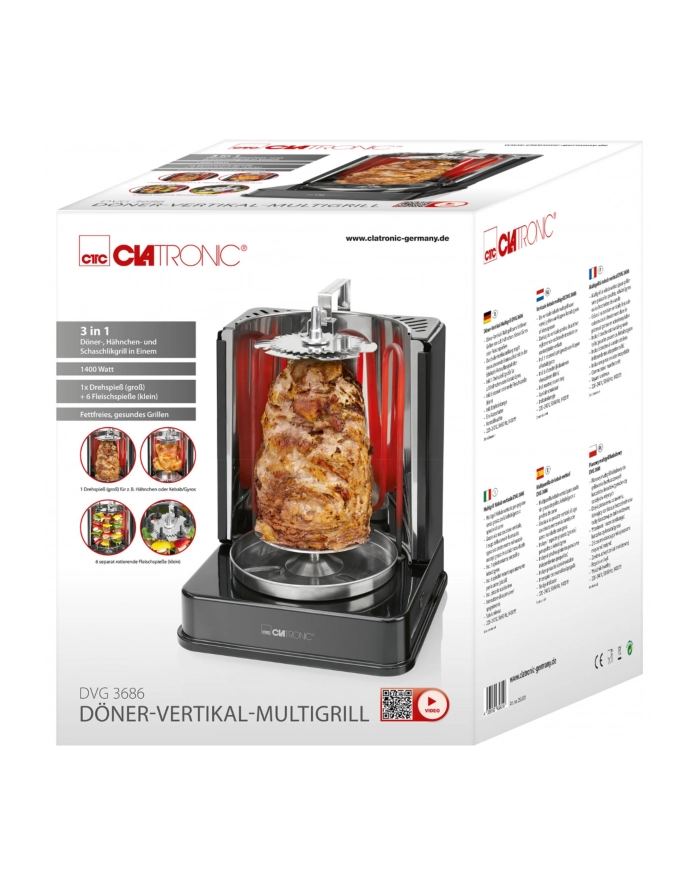 clatronic Grill pionowy multifunkcyjny do kebabu DVG 3686 główny