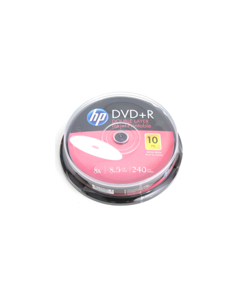 HP DVD+R | 8.5GB | x8 | WHITE FF InkJet Printable | cake 10