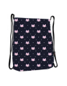 majewski Plecak na sznurkach ST.RIGHT SO-11 Meow czarny w różowe kotki - nr 1