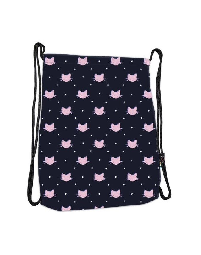 majewski Plecak na sznurkach ST.RIGHT SO-11 Meow czarny w różowe kotki główny