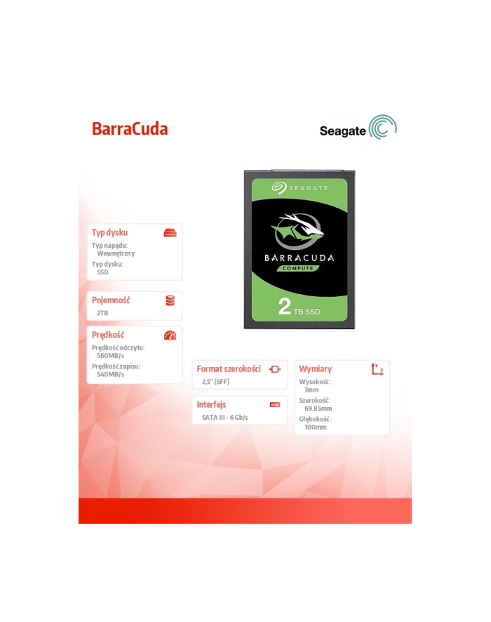 seagate Dysk BarraCuda SSD 2TB ZA2000CM1A002 główny