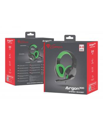 natec Słuchawki dla graczy Genesis Argon 100 z mikrofonem czarno-zielone