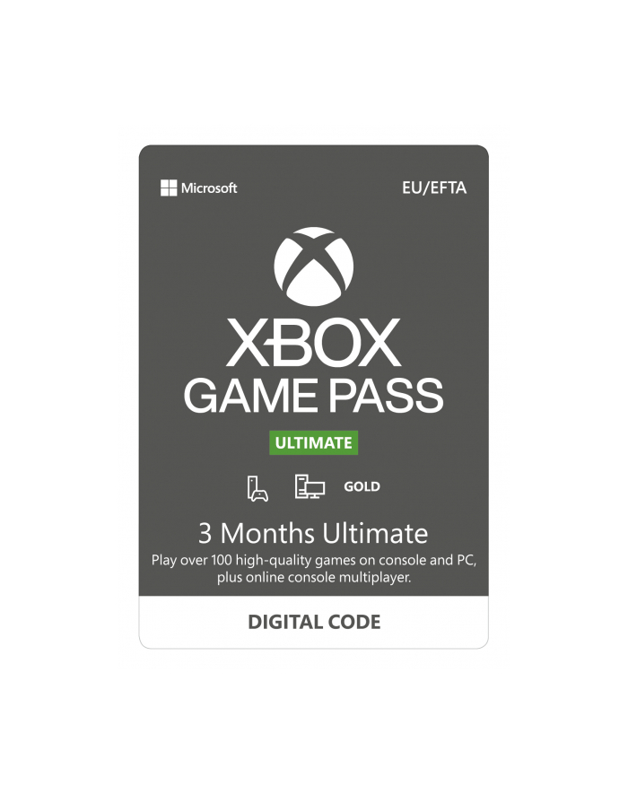 microsoft *ESD Game Pass Ultimate Retail 3M      QHX-00006 główny