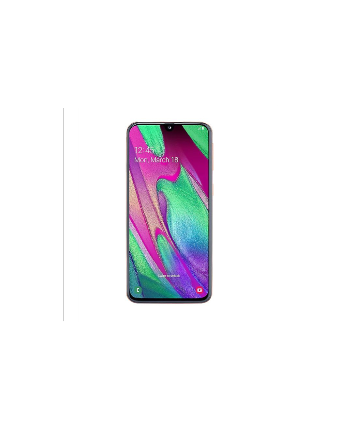 Samsung Galaxy A40 (Coral) Dual SIM 5.9'' Super AMOLED 1080x2340/1.77GHz x 1.59GHz/64GB/4GB RAM/Android 9.0/microSD/microUSB,WiFi,4G,BT/ główny