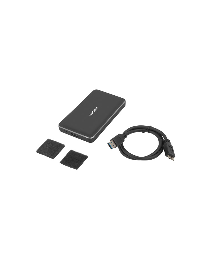 natec Kieszeń zewnętrzna HDD/SSD Sata Oyster Pro 2,5cala USB 3.0 czarna  aluminium slim główny