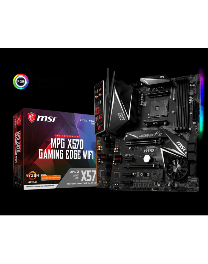 msi Płyta główna X570 MPG Gaming Edge WIFI AM4 DDR4 USB3.2/HDMI/USB-C ATX główny