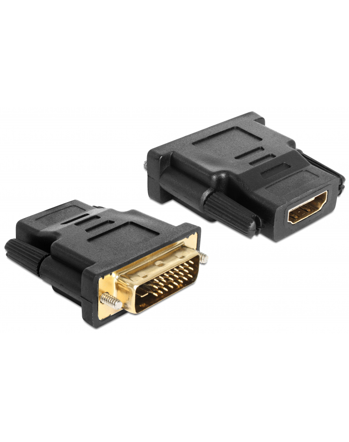 Delock adapter DVI-D(M)(24+1)->HDMI(F), czarny główny