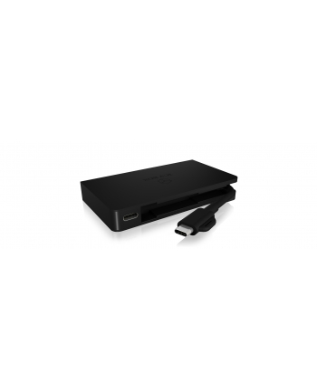 IcyBox Stacja dokująca z zintegrowanym kablem USB Type-C, HDMI, VGA, Czarna