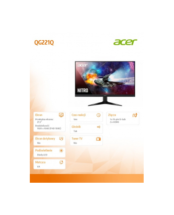 acer Monitor 22 Nitro QG221Qbii