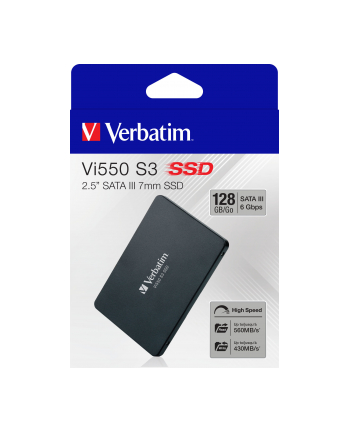 verbatim Dysk SSD wewnętrzny 128GB 2,5cala VI550 S3 SATA III czarny