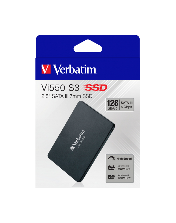 verbatim Dysk SSD wewnętrzny 128GB 2,5cala VI550 S3 SATA III czarny główny