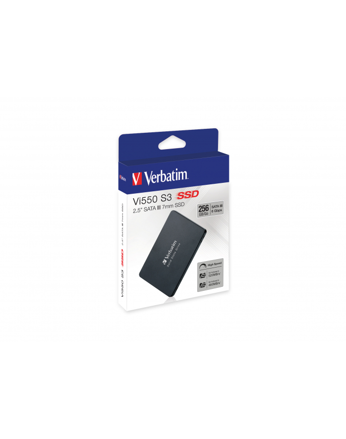 verbatim Dysk SSD wewnętrzny 256GB 2,5cala VI550 S3 SATA III czarny główny