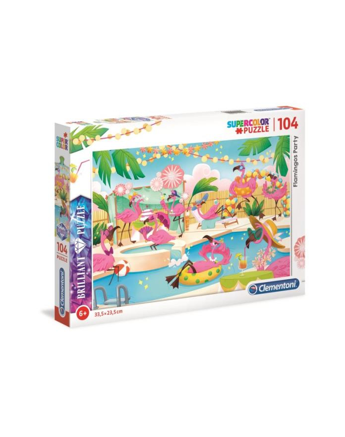 Clementoni Puzzle BRILLIANT 104 EL Flamingos Party 20151 p6 główny