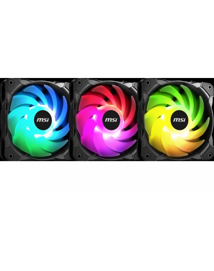 msi Zestaw wentylatorów Rainbow 3*RGB fans 4-Pin PWM 3-Pin 5V główny