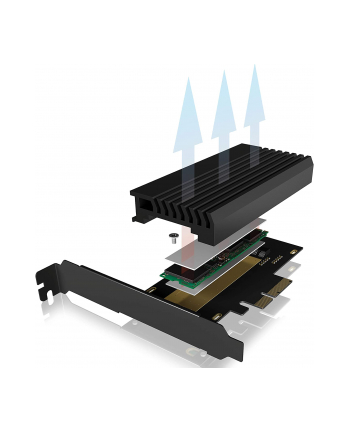 icybox Karta PCIe z gniazdem M.2 M-Key dla jednego dysku SSD M.2 NVMe IB-PCI214M2-HSL
