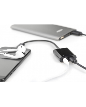 Kabel USB 3.1 Typ C Gen.2 SuperSpeed+ 10Gbps MiniJack 3.5mm + USB C czarny 20cm nr 2