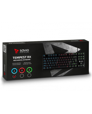 SAVIO MECHANICZNA KLAWIATURA GAMINGOWA SAVIO TEMPEST RX OUTEMU BLUE ALUMINIOWA PODŚWIETLANA SAVGK-TEMPEST BLUE