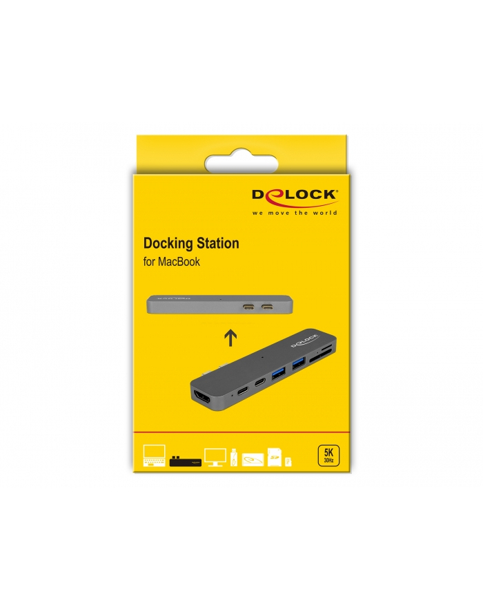 Delock replikator portów USB-C ->2X USB 3.1, HDMI, 1xTHUNDERBOLT, SD/MICROSD, 5K główny