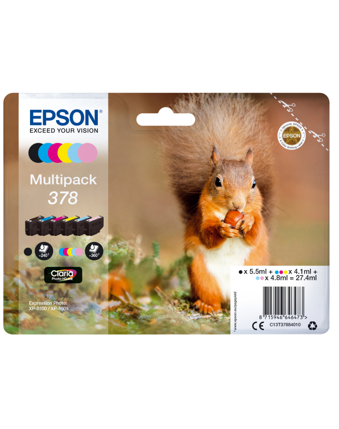 Multipack Epson C13T37884010 6-colours | Claria Photo HD 378 główny