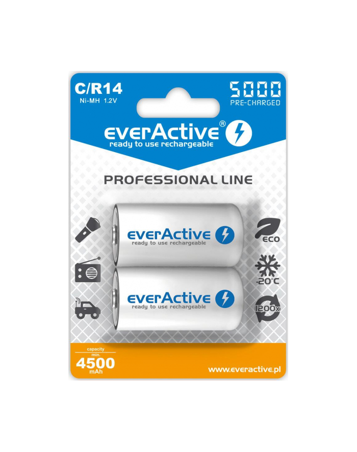 Zestaw akumulatorków everActive EVHRL14-5000 (5000mAh ; Ni-MH) główny