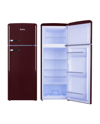 Lodówka Amica RETRO KGC15631R (550mm x 1440mm x 615 mm; 164 l; Klasa A++; kolor bordowy)