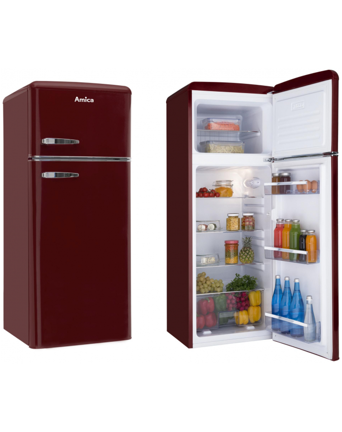 Lodówka Amica RETRO KGC15631R (550mm x 1440mm x 615 mm; 164 l; Klasa A++; kolor bordowy) główny