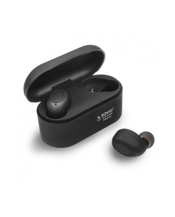 Słuchawki bezprzewodowe SAVIO TWS-04 (bluetooth; bezprzewodowe  Bluetooth; z wbudowanym mikrofonem; kolor czarny