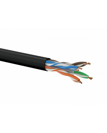 Kabel U/UTP A-LAN zewnętrzny  żelowany 24 AWG KIU6OUTZ305 (UTP; 305m; kat 6; kolor czarny)