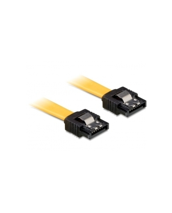 Kabel SATA III Delock 0,3m z zatrzaskami metalowymi żółty