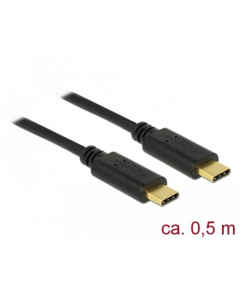Kabel Delock USB-C(M) - USB-C(M) 2.0 0.5m czarny e-marker