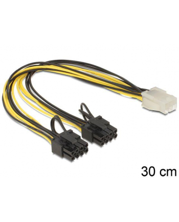 Kabel rozdzielacz zasilania Delock PCIe 6-pin F -> 2x PCIe 8(6+2)-pin M