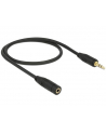 Kabel audio Delock minijack - minijack M/F 3 Pin 0.5m czarny - nr 1