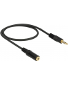 Kabel audio Delock minijack - minijack M/F 3 Pin 0.5m czarny - nr 5