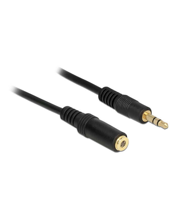 Kabel audio Delock minijack - minijack M/F 3 Pin 0.5m czarny główny