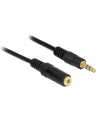 Kabel audio Delock minijack - minijack M/F 3 Pin 3m czarny - nr 1