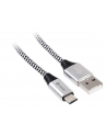 Kabel Tracer USB 2.0 Type-C A Male - C Male 1m czarno-srebrny - nr 3