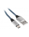 Kabel Tracer USB 2.0 Type-C A Male - C Male 1m czarno-niebieski - nr 1