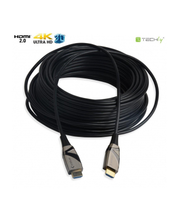 Kabel optyczny HDMI Techly HDMI-HDMI 2.0 M/M Ethernet 3D 4K, 10m, czarny