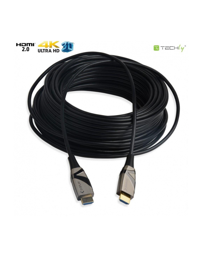Kabel optyczny HDMI Techly HDMI-HDMI 2.0 M/M Ethernet 3D 4K, 10m, czarny główny
