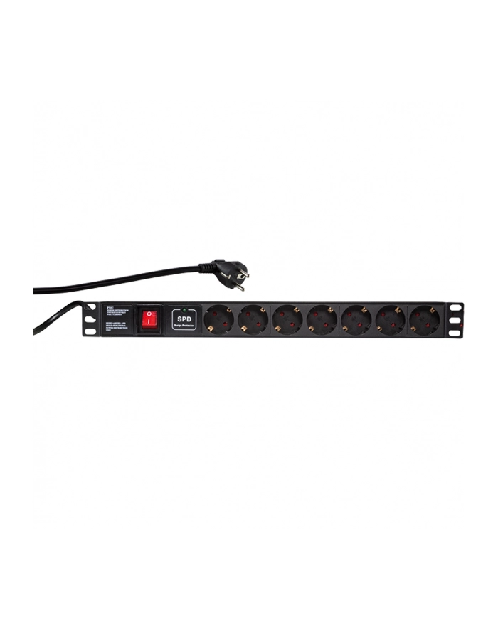 Listwa zasilająca LogiLink do szaf PDU7C01 19'' 16A PDU 7x Schuko 2m czarna główny