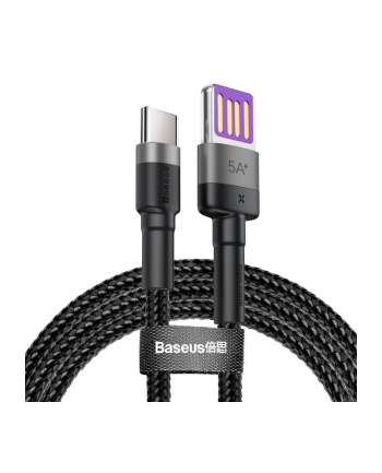 Kabel Baseus cafule CATKLF-PG1 (USB - USB typu C ; 1m; kolor szaro-czarny)